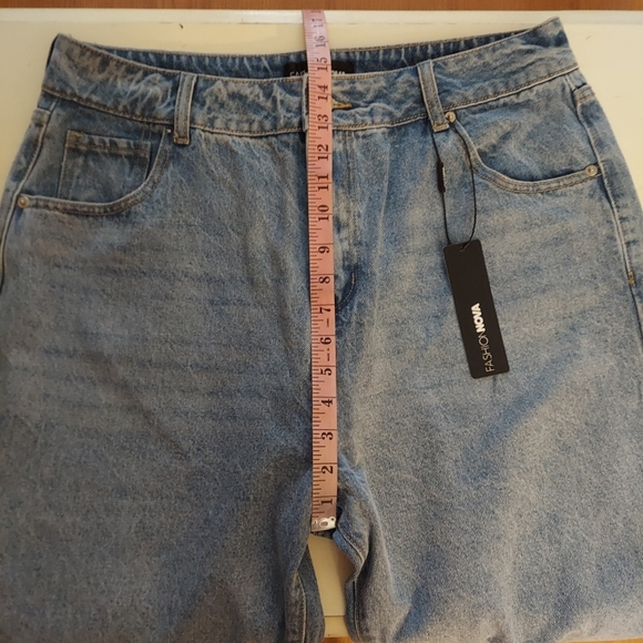 Fashion Nova Bend The Rules Slouch Fit Jeans Light Blue Wash NEW Sz 15 - Picture 8 of 10